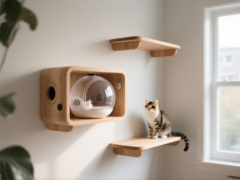 5 Wall-Mounted Cat Shelves That Incorporate a Hamster Habitat