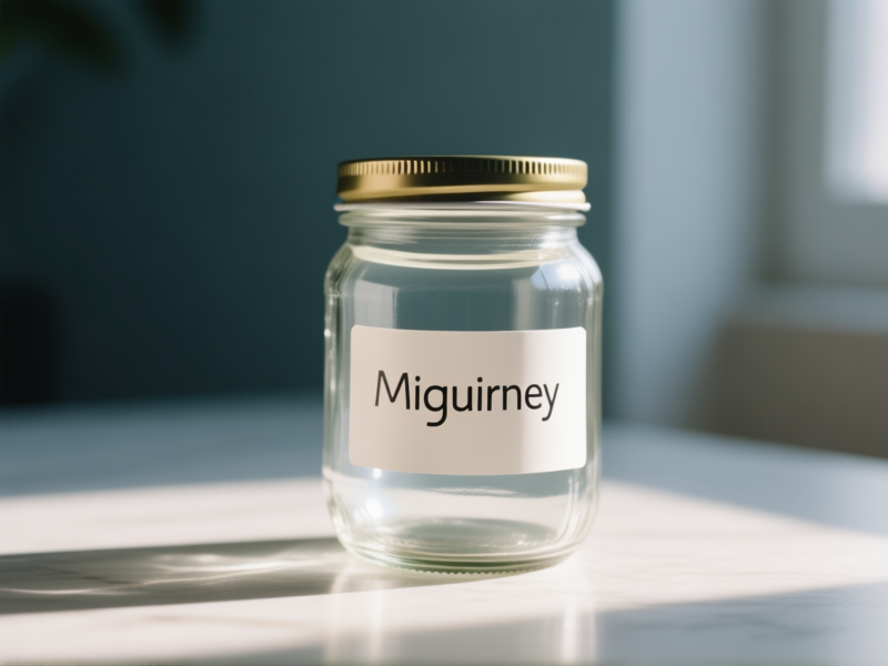 Midjourney prompt: Conceptual still life. A clear jar labeled 
